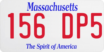 MA license plate 156DP5