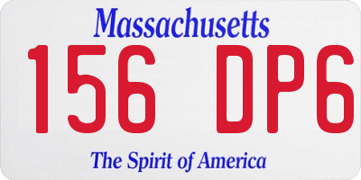 MA license plate 156DP6
