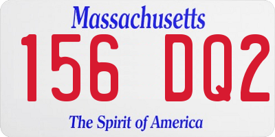 MA license plate 156DQ2