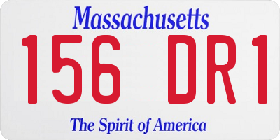 MA license plate 156DR1