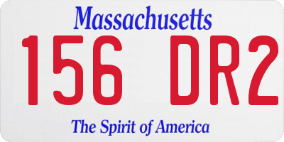MA license plate 156DR2