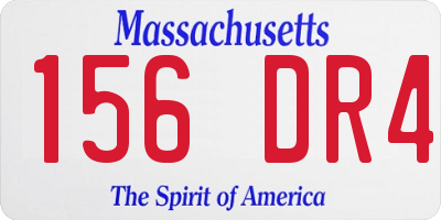 MA license plate 156DR4