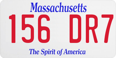 MA license plate 156DR7