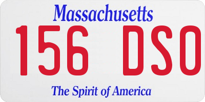 MA license plate 156DS0