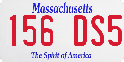 MA license plate 156DS5