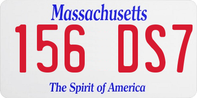 MA license plate 156DS7