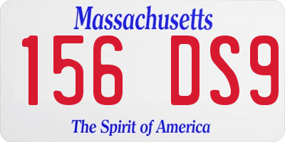 MA license plate 156DS9