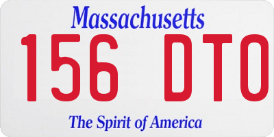 MA license plate 156DT0
