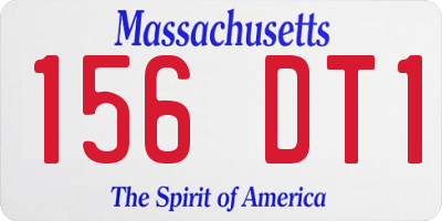 MA license plate 156DT1