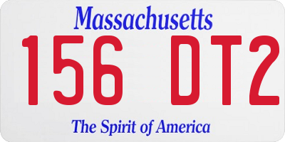 MA license plate 156DT2
