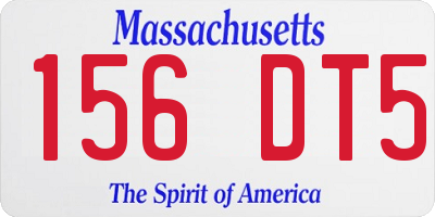 MA license plate 156DT5