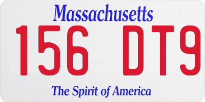 MA license plate 156DT9