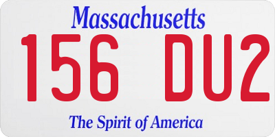 MA license plate 156DU2