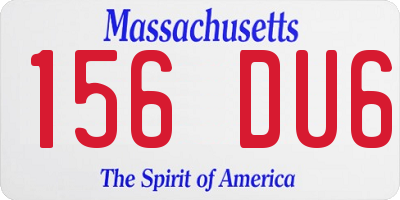 MA license plate 156DU6