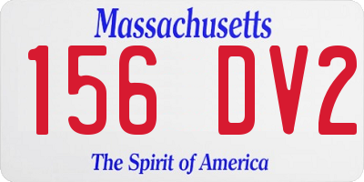 MA license plate 156DV2