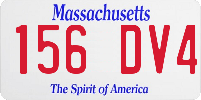 MA license plate 156DV4