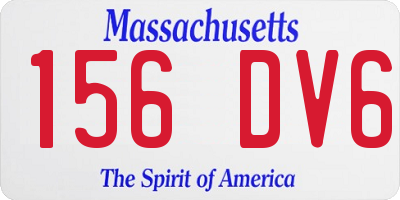 MA license plate 156DV6