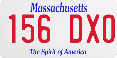 MA license plate 156DX0