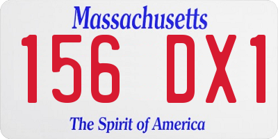 MA license plate 156DX1