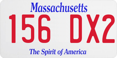 MA license plate 156DX2