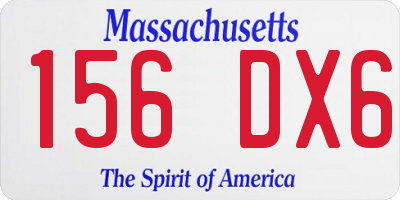 MA license plate 156DX6