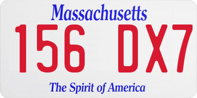 MA license plate 156DX7