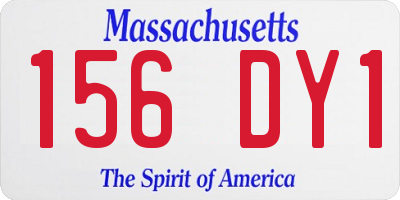 MA license plate 156DY1