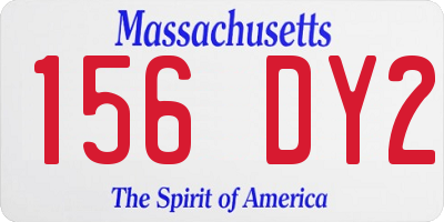 MA license plate 156DY2