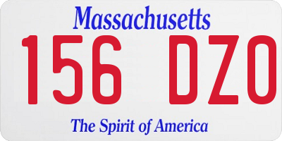MA license plate 156DZ0