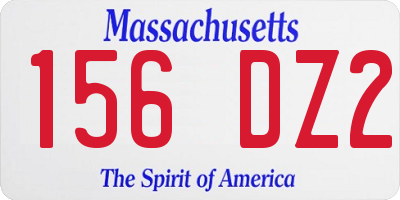 MA license plate 156DZ2