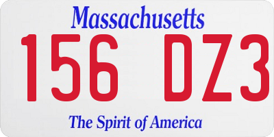 MA license plate 156DZ3