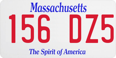 MA license plate 156DZ5