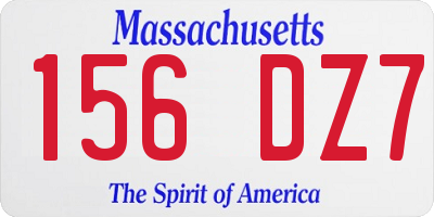 MA license plate 156DZ7