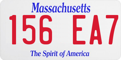 MA license plate 156EA7