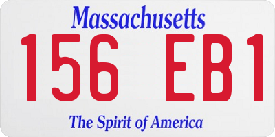 MA license plate 156EB1