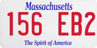 MA license plate 156EB2
