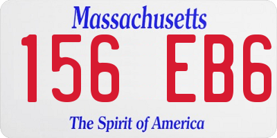 MA license plate 156EB6