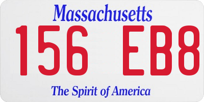 MA license plate 156EB8