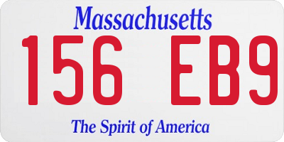 MA license plate 156EB9