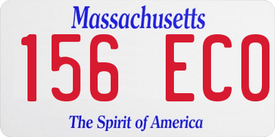 MA license plate 156EC0