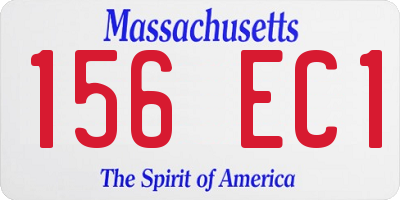 MA license plate 156EC1