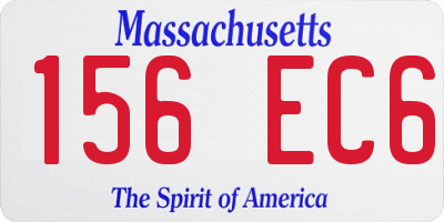 MA license plate 156EC6