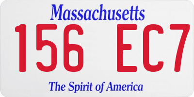MA license plate 156EC7