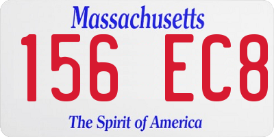 MA license plate 156EC8