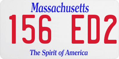 MA license plate 156ED2