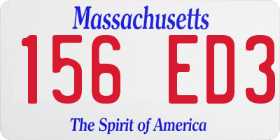 MA license plate 156ED3