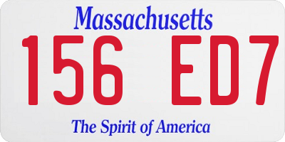 MA license plate 156ED7