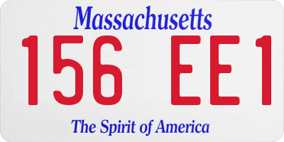 MA license plate 156EE1
