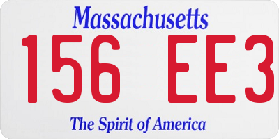 MA license plate 156EE3