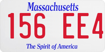 MA license plate 156EE4